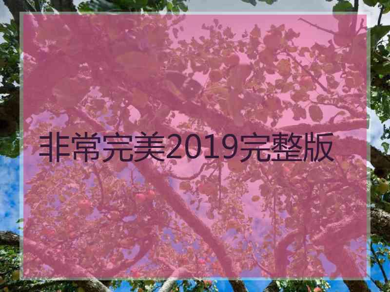 非常完美2019完整版