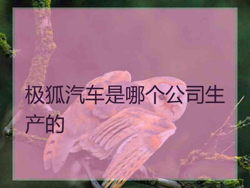 极狐汽车是哪个公司生产的