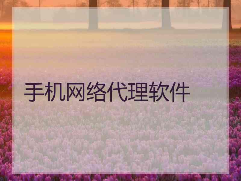 手机网络代理软件