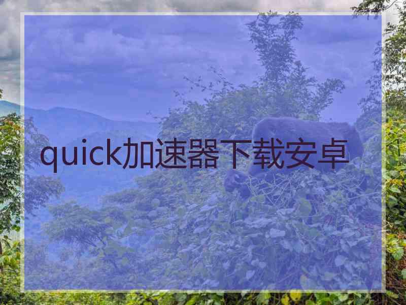 quick加速器下载安卓