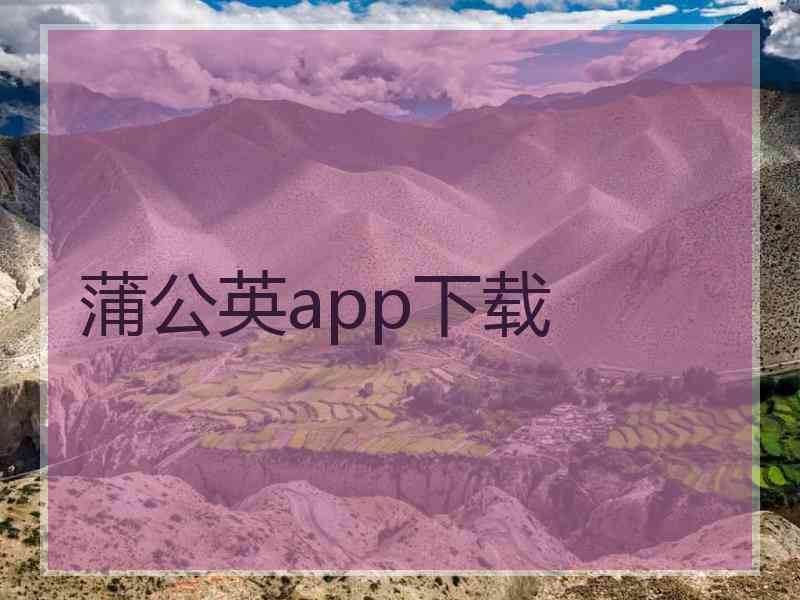 蒲公英app下载