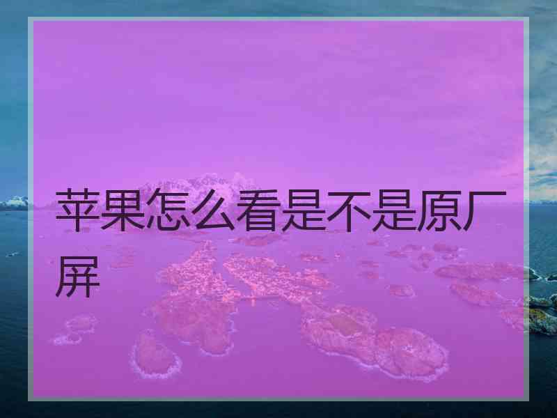 苹果怎么看是不是原厂屏