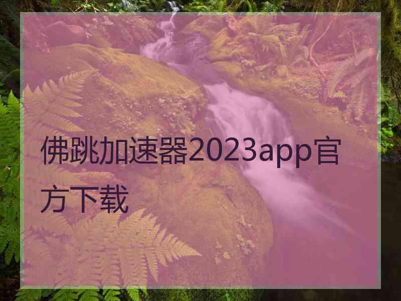 佛跳加速器2023app官方下载