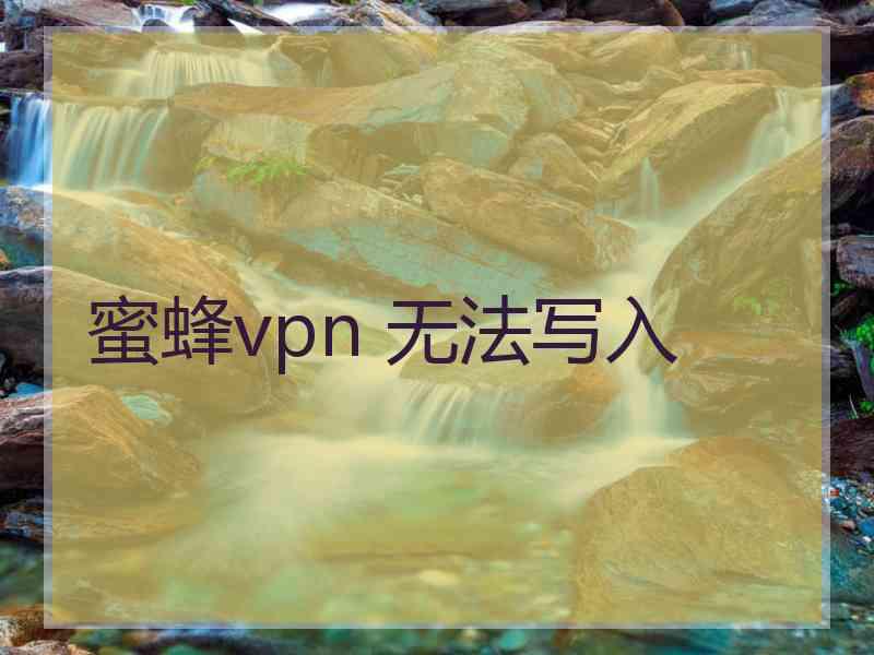 蜜蜂vpn 无法写入